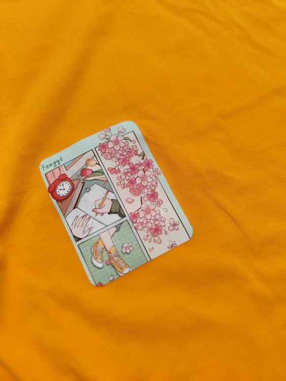 تیشرت زنانه نخ پنبه فری سایز طرح شکوفه و بهار