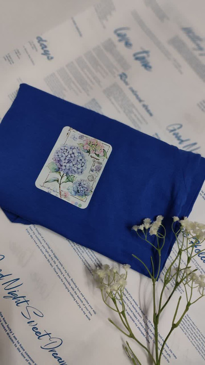 تیشرت زنانه نخ پنبه فری سایز طرح گل آبی