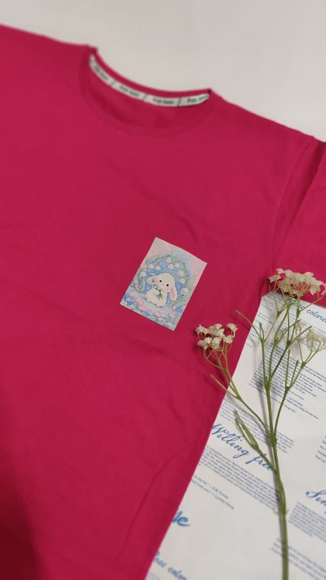 تیشرت زنانه نخ پنبه فری سایز طرح خرگوش