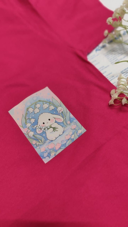 تیشرت زنانه نخ پنبه فری سایز طرح خرگوش