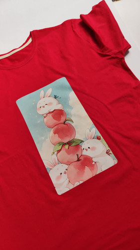 تیشرت زنانه نخ پنبه فری سایز طرح خرگوش