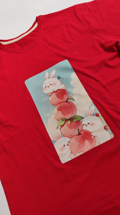 تیشرت زنانه نخ پنبه فری سایز طرح خرگوش