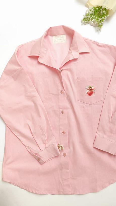 شومیز آستین بلند یقه برگردان زنانه با رنگ های پاستیلی