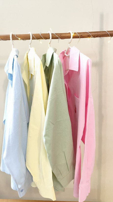 شومیز آستین بلند یقه برگردان زنانه با رنگ های پاستیلی