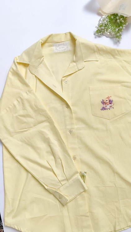 شومیز آستین بلند یقه برگردان زنانه با رنگ های پاستیلی