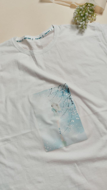 تیشرت زنانه نخ پنبه فری سایز طرح بهاری