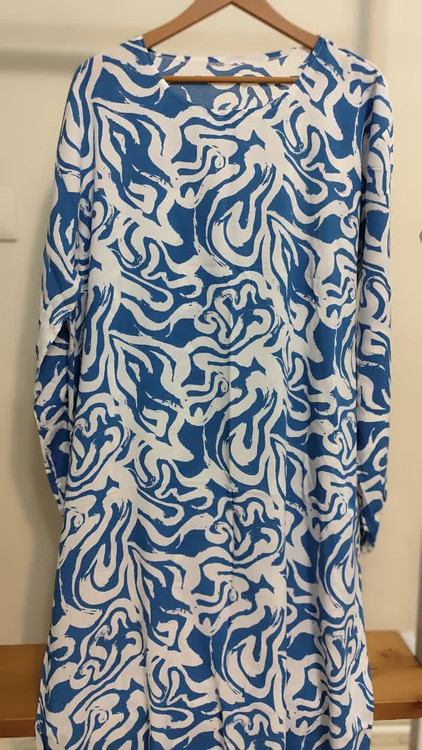 پیراهن ساحلی زنانه نخی یقه گرد