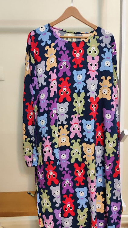 پیراهن ساحلی زنانه نخی یقه گرد