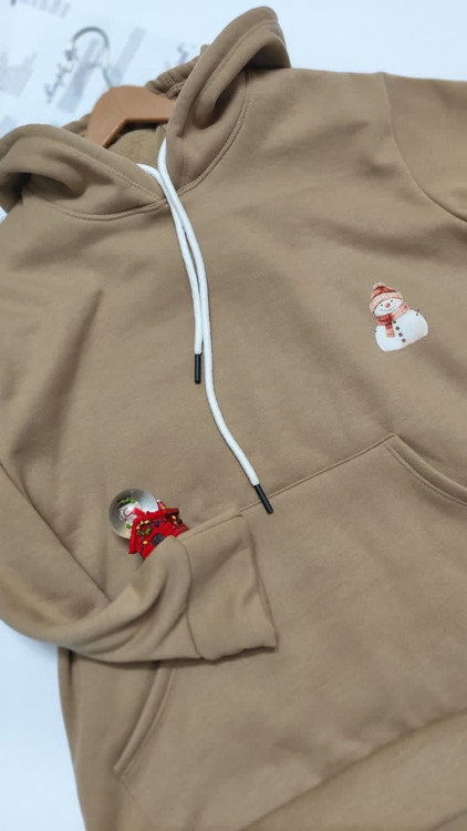 هودی زنانه گرم رنگ نسکافه ای