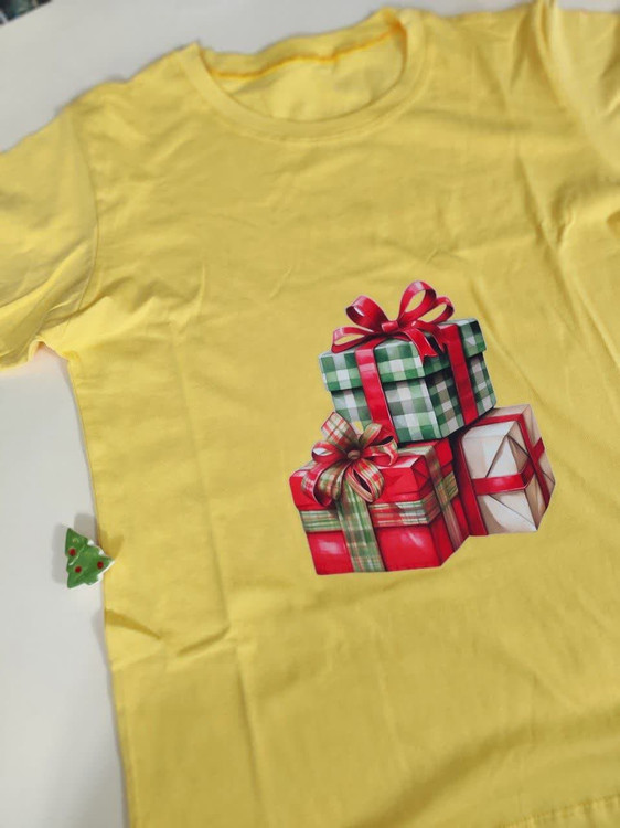 تیشرت زنانه نخ پنبه فری سایز طرح هدیه