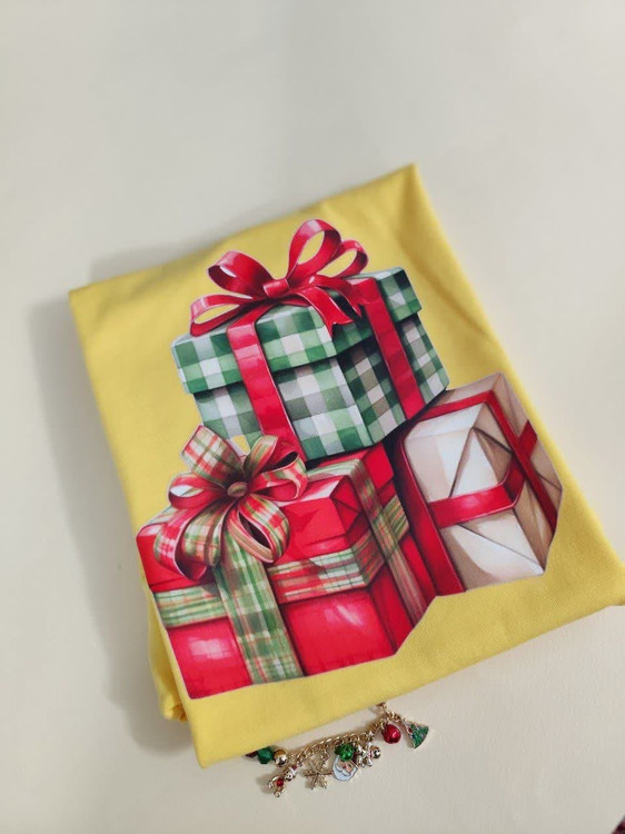 تیشرت زنانه نخ پنبه فری سایز طرح کریسمسی