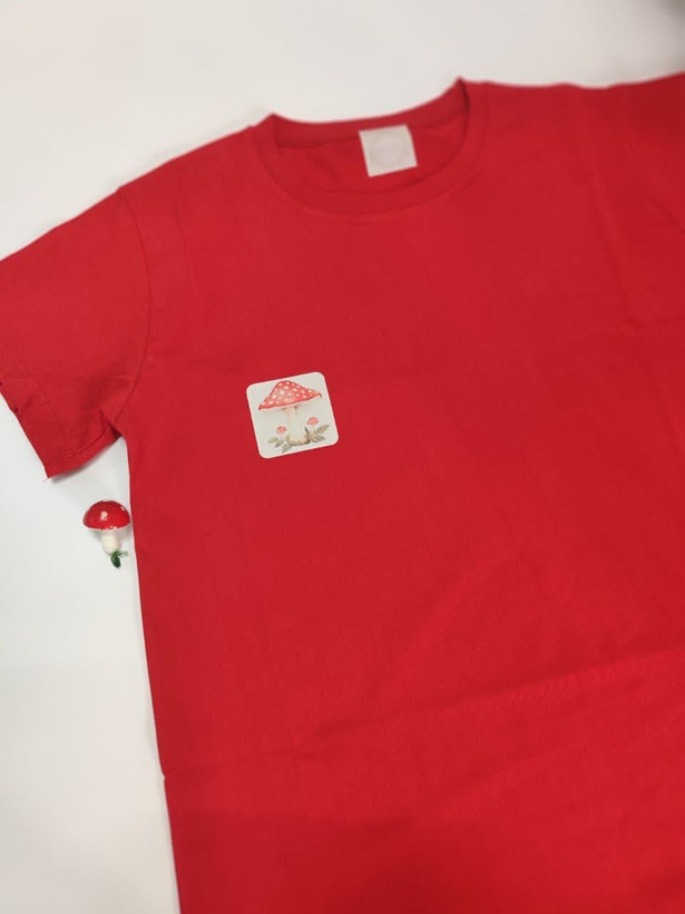 تیشرت زنانه نخ پنبه فری سایز طرح قارچ