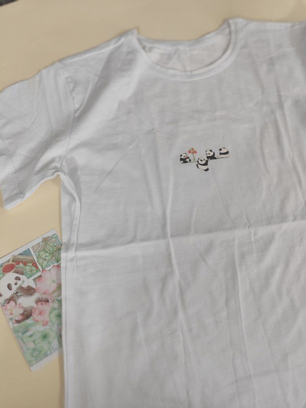 تیشرت زنانه نخ پنبه فری سایز طرح پاندا