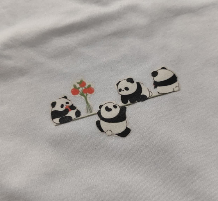 تیشرت زنانه نخ پنبه فری سایز طرح پاندا