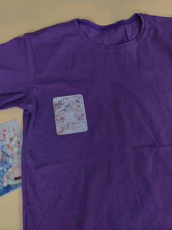تیشرت زنانه نخ پنبه فری سایز طرح تمبر