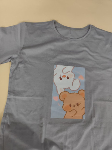 تیشرت زنانه نخ پنبه فری سایز طرح خرگوش