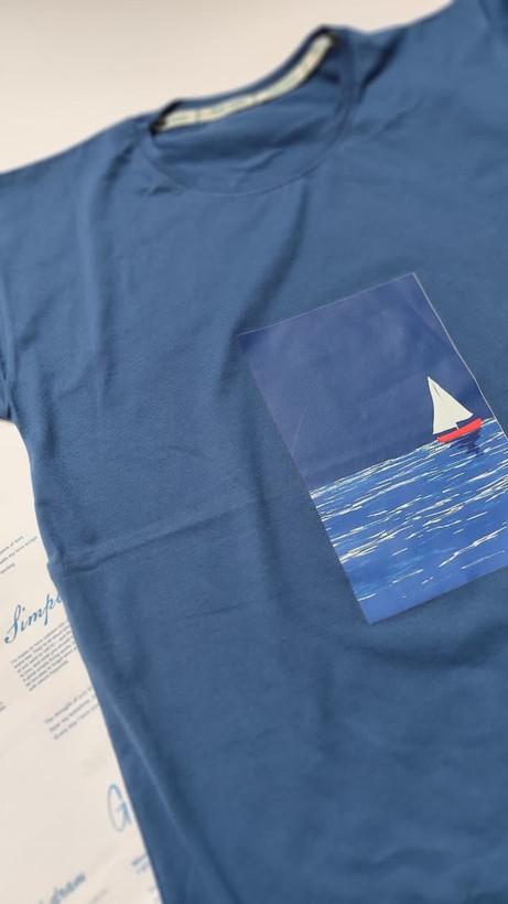 تیشرت زنانه نخ پنبه فری سایز طرح قایق