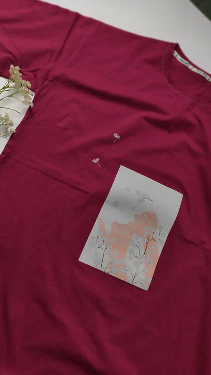 تیشرت زنانه نخ پنبه فری سایز طرح عاشقانه