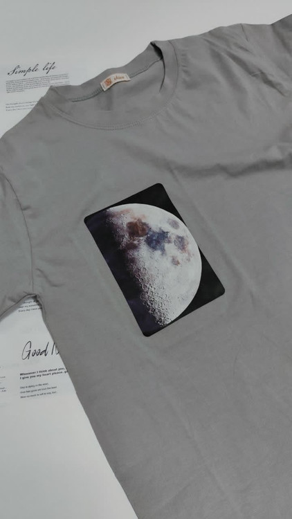 تیشرت زنانه نخ پنبه فری سایز طرح ماه