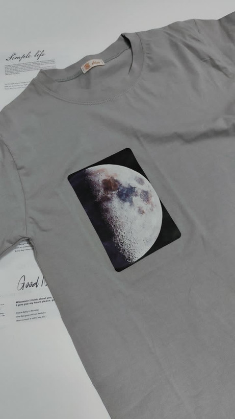 تیشرت زنانه نخ پنبه فری سایز طرح ماه