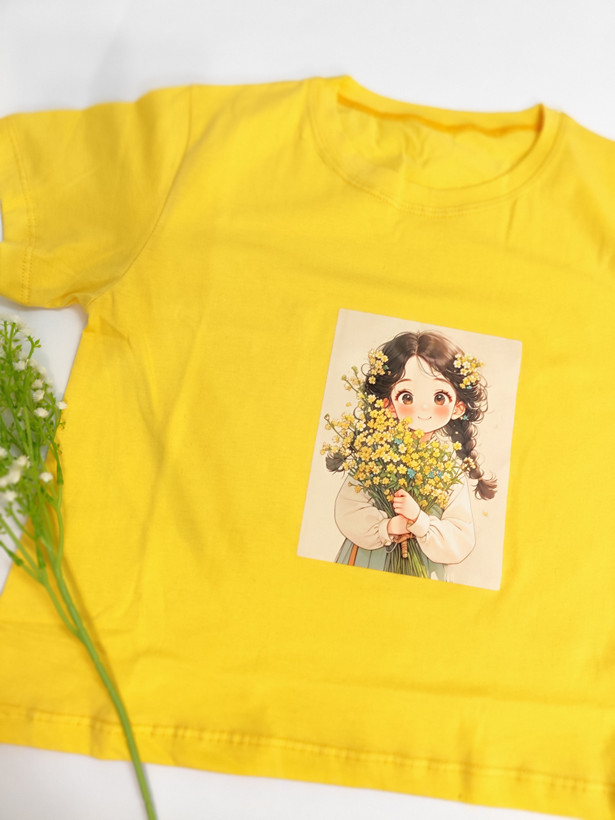 کراپ تیشرت نخ پنبه فری سایز دختربهار