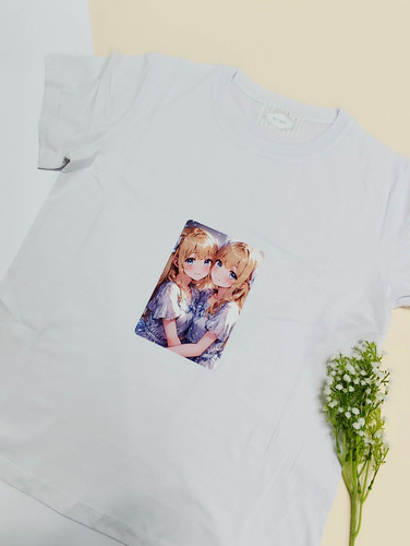 تیشرت زنانه نخ پنبه فری سایز طرح دوقلو دختر