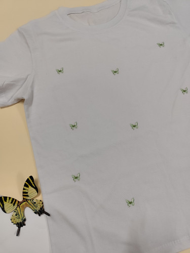 تیشرت زنانه نخ پنبه فری سایز طرح پروانه