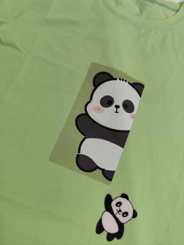 تیشرت زنانه نخ پنبه فری سایز طرح پاندا