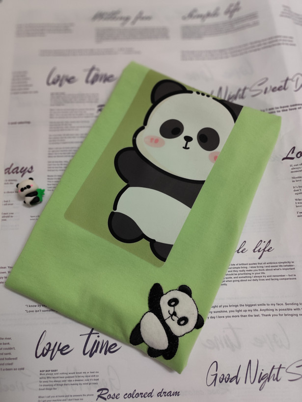 تیشرت زنانه نخ پنبه فری سایز طرح پاندا