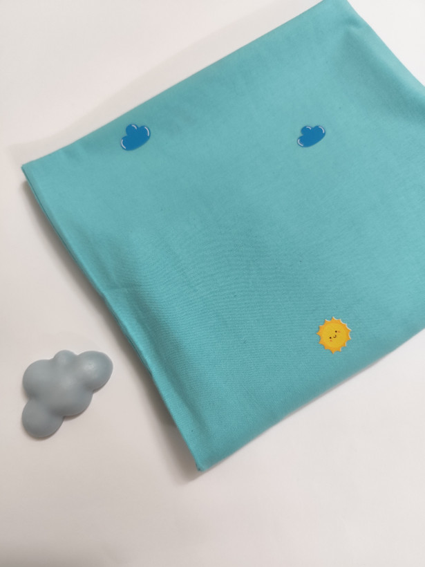 تیشرت زنانه نخ پنبه فری سایز طرح ابر و خورشید