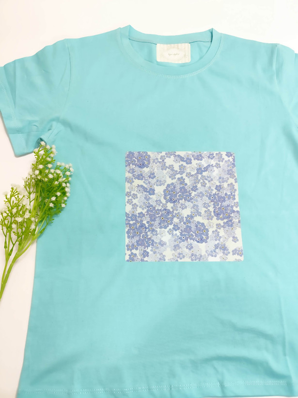 تیشرت زنانه نخ پنبه فری سایز طرح شکوفه ریز