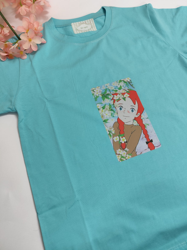 تیشرت زنانه نخ پنبه فری سایز طرح آنشرلی