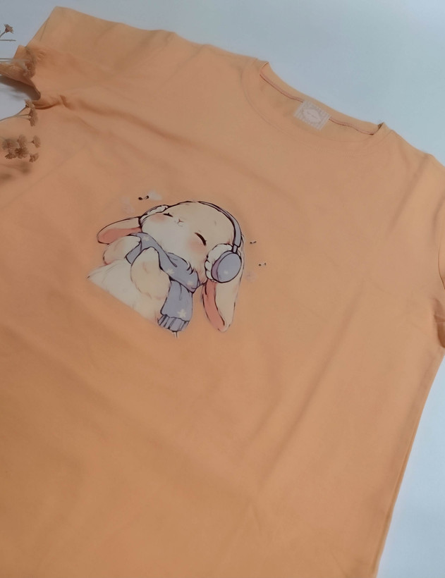 تیشرت زنانه نخ پنبه فری سایز طرح خرگوش