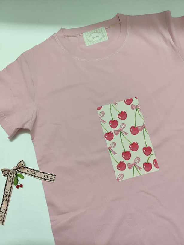 تیشرت زنانه نخ پنبه فری سایز طرح آلبالو