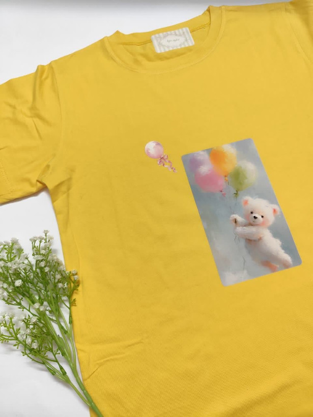 تیشرت زنانه نخ پنبه فری سایز طرح خرس