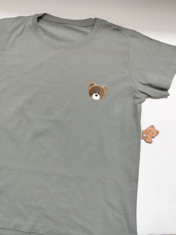 تیشرت زنانه نخ پنبه فری سایز طرح خرس تدی